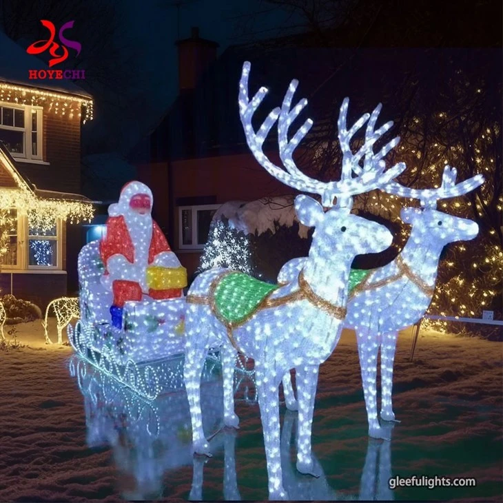 Customized Size Holiday Reindeer Light-up Decoration Outdoor LED Motif Light Christmas Reindeer