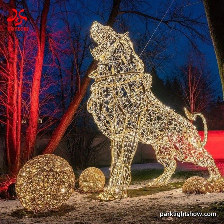 HOYECHI Horse Pegasus Angel Light Sculpture For Outdoor Park And Plaza Installations